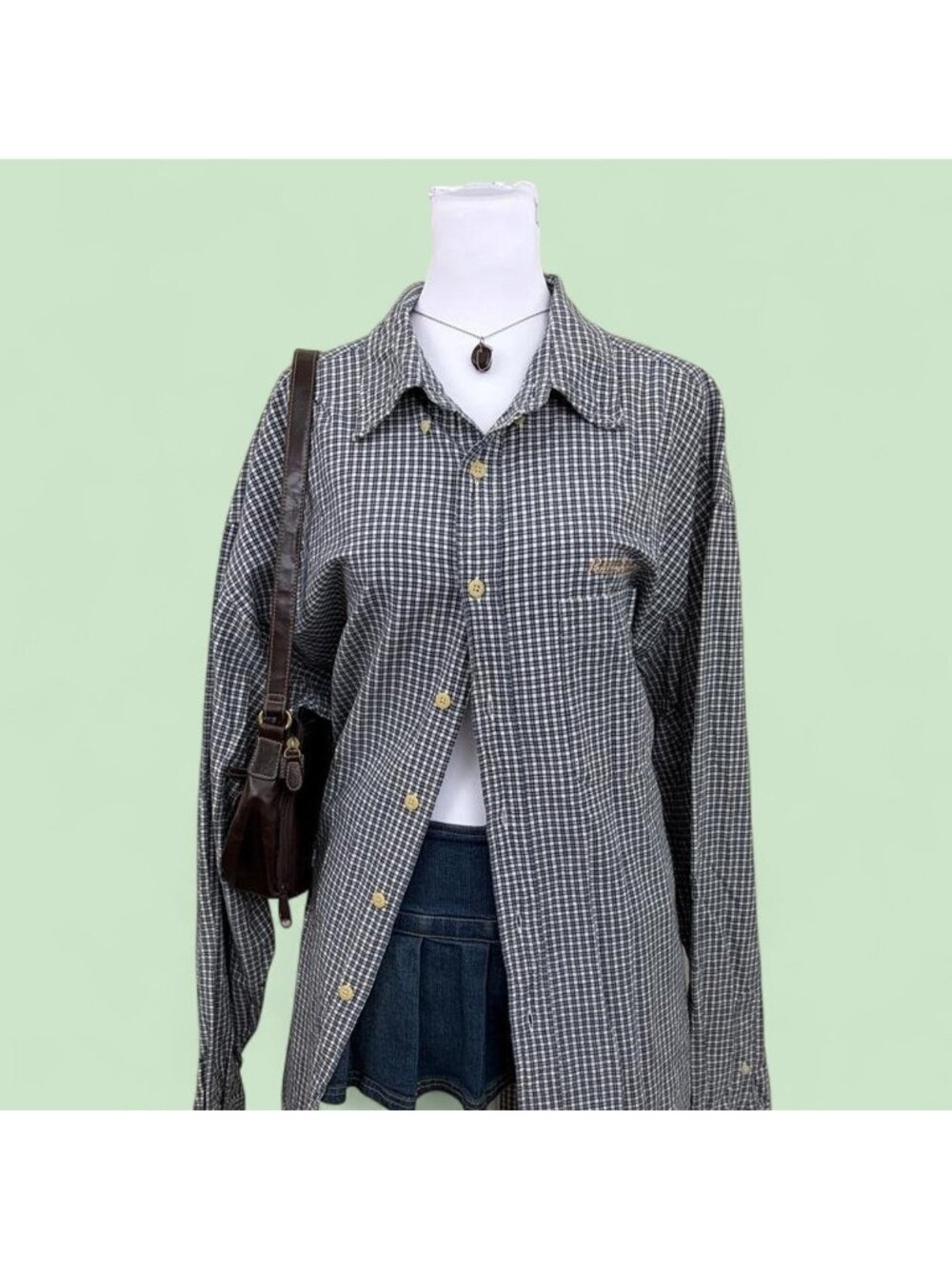90s plaid skater button down shirt